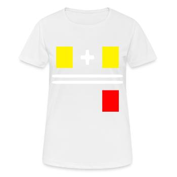Fußball-gelbes rotes Karten-Geschenk für - Frauen T-Shirt atmungsaktiv - Weiß - Vorne - AI Model Female 172 dark (172cm)
