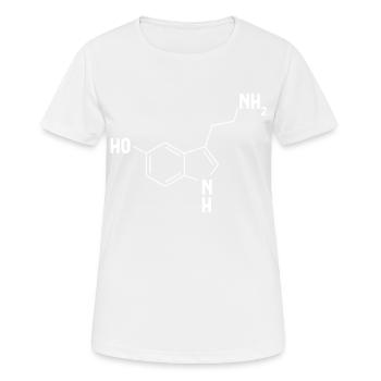 Serotonin MoleculePsychologe für chemische Symbole - Frauen T-Shirt atmungsaktiv - Weiß - Vorne - AI Model Female 172 dark (172cm)