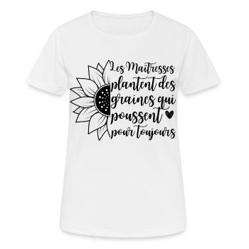 Les maîtresses plantent des graines cadeau - T-shirt respirant Femme - blanc - Devant - AI Model Female 172 dark (172cm)