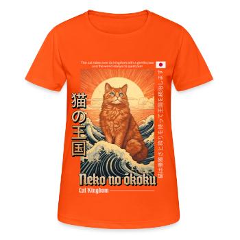 Katze Rot Königreich Japan Japanisch Anmut Stolz - Frauen T-Shirt atmungsaktiv - Neonorange - Vorne - AI Model Female 172 dark (172cm)