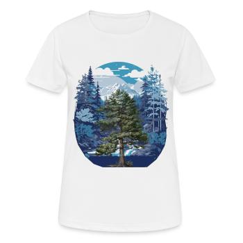 Baum Wald Natur Wildnis Laubbaum Tanne Kiefern - Frauen T-Shirt atmungsaktiv - Weiß - Vorne - AI Model Female 172 dark (172cm)