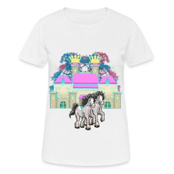 castle, fairy tale, horse, royalty, king, middle ages - Women's Breathable T-Shirt - white - Front - AI Model Female 172 dark (172cm)