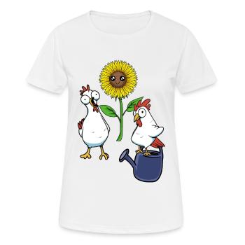 poulets, jardinier amateur, jardinage, jardinage, fleur - T-shirt respirant Femme - blanc - Devant - AI Model Female 172 dark (172cm)