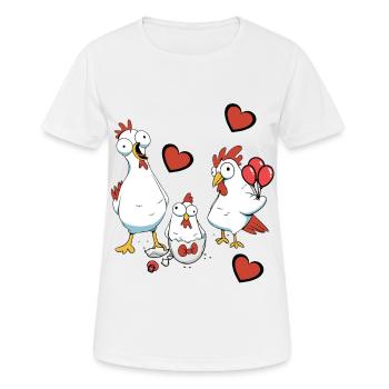 Grossesse, Naissance, Famille, Poulet, Coquille D’oeuf, Oeuf - T-shirt respirant Femme - blanc - Devant - AI Model Female 172 dark (172cm)