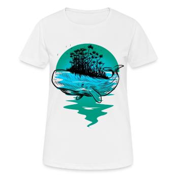 baleine, poisson, océan, mammifères marins - T-shirt respirant Femme - blanc - Devant - AI Model Female 172 dark (172cm)