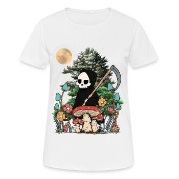 Natur Geist Gespenst Halloween Pilze Nacht Spuk - Frauen T-Shirt atmungsaktiv - Weiß - Vorne - AI Model Female 172 dark (172cm)