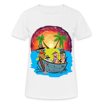 Expédition dans les mers du Sud, Voyage, Aventure, Cacahuètes, Ahoy - T-shirt respirant Femme - blanc - Devant - AI Model Female 172 dark (172cm)