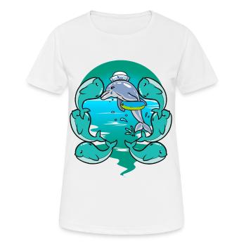 Baby, Whale, Fish, Marine Mammals, Children, Toddler - Women's Breathable T-Shirt - white - Front - AI Model Female 172 dark (172cm)