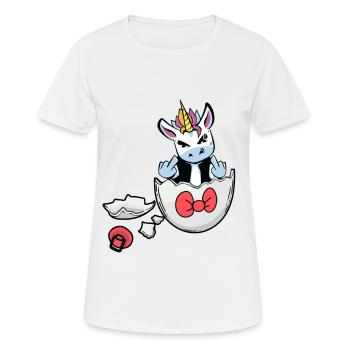 Einhorn Geburt Schwangerschaft Schwanger Baby Ei - Frauen T-Shirt atmungsaktiv - Weiß - Vorne - AI Model Female 172 dark (172cm)