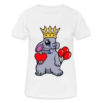 Hase König Herz Fantasy Kaninchen Gefühle Emotion - Frauen T-Shirt atmungsaktiv - Weiß - Vorne - AI Model Female 172 dark (172cm)