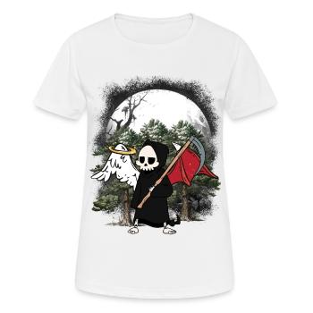 Horror Angel Devil Grim Reaper Halloween Death - Women's Breathable T-Shirt - white - Front - AI Model Female 172 dark (172cm)