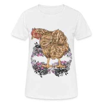 Printemps, Pâques, Poulet, Volaille, Nature, Volaille - T-shirt respirant Femme - blanc - Devant - AI Model Female 172 dark (172cm)