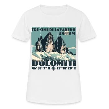 Dolomites de Te Cime Lavaredo Dolomites des Trois Pics Dolomites - T-shirt respirant Femme - blanc - Devant - AI Model Female 172 dark (172cm)