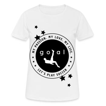 Passion pour le football - T-shirt respirant Femme - blanc - Devant - AI Model Female 172 dark (172cm)