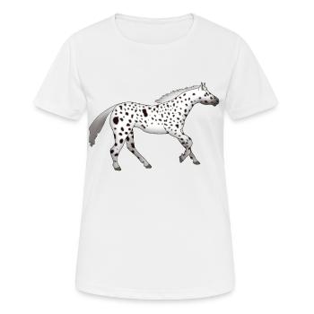 Appaloosa läuft - Frauen T-Shirt atmungsaktiv - Weiß - Vorne - AI Model Female 172 dark (172cm)
