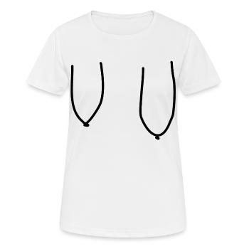 Tits breasts boobs breasts tits - Women's Breathable T-Shirt - white - Front - AI Model Female 172 dark (172cm)