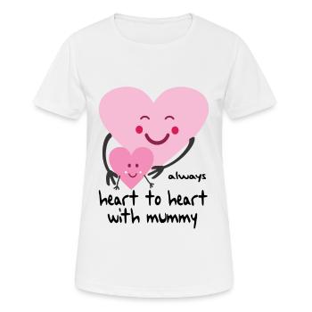 Toujours coeur à coeur avec maman - T-shirt respirant Femme - blanc - Devant - AI Model Female 172 dark (172cm)