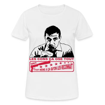 les cons ça ose tout 1963 lino ventura - T-shirt respirant Femme - blanc - Devant - AI Model Female 172 dark (172cm)