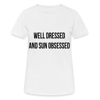 Well dressed and sun obsessed - T-shirt respirant Femme - blanc - Devant - AI Model Female 172 dark (172cm)