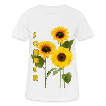Été, tournesols - T-shirt respirant Femme - blanc - Devant - AI Model Female 172 dark (172cm)