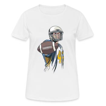 American Football - Frauen T-Shirt atmungsaktiv - Weiß - Vorne - AI Model Female 172 dark (172cm)