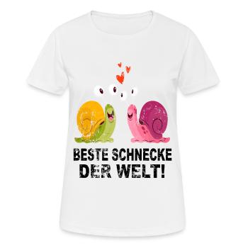 Schnecke Schneckenhaus Liebe Freunde Geschenk - Frauen T-Shirt atmungsaktiv - Weiß - Vorne - AI Model Female 172 dark (172cm)