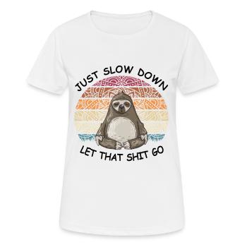 Yoga Faultier Spruch Mandala Buddha Geschenk Idee - Frauen T-Shirt atmungsaktiv - Weiß - Vorne - AI Model Female 172 dark (172cm)