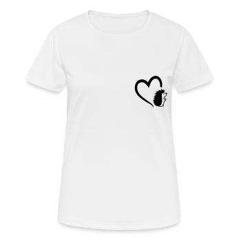 Hedgehog heart prickly white-breasted hedgehog brown-breasted hedgehog - Women's Breathable T-Shirt - white - Front - AI Model Female 172 dark (172cm)