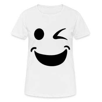 Costume de carnaval visage drôle de visage riant - T-shirt respirant Femme - blanc - Devant - AI Model Female 172 dark (172cm)