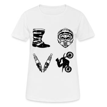 Idée cadeau Supercross Motocross LOVE dirt bike - T-shirt respirant Femme - blanc - Devant - AI Model Female 172 dark (172cm)