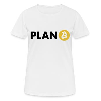 Plan Bitcoin Kryptowährungen - Bitcoin kaufen - Frauen T-Shirt atmungsaktiv - Weiß - Vorne - AI Model Female 172 dark (172cm)