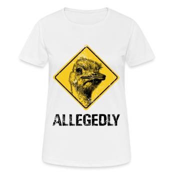 Prétendument autruche - panneau de signalisation - T-shirt respirant Femme - blanc - Devant - AI Model Female 172 dark (172cm)
