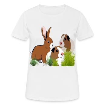 Guinea Pig Rabbit Design - Women's Breathable T-Shirt - white - Front - AI Model Female 172 dark (172cm)