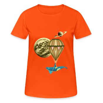 Hot Air Balloon, Ballooning, Airship - Women's Breathable T-Shirt - neon orange - Front - AI Model Female 172 dark (172cm)