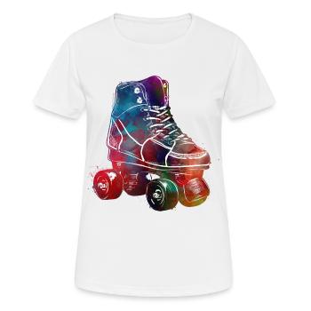 Rollschuhe Sport Kunst #roller #skates - Frauen T-Shirt atmungsaktiv - Weiß - Vorne - AI Model Female 172 dark (172cm)