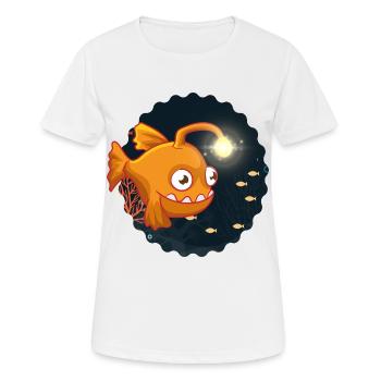 Anglerfish Lanternfish In the Dark - Women's Breathable T-Shirt - white - Front - AI Model Female 172 dark (172cm)