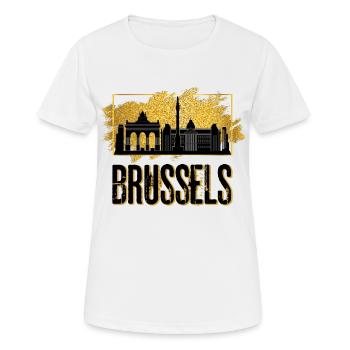 Brussels Brussels Belgium City Skyline Gold - Women's Breathable T-Shirt - white - Front - AI Model Female 172 dark (172cm)