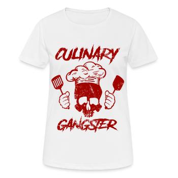 Culinary Gangster Skull Cook - Women's Breathable T-Shirt - white - Front - AI Model Female 172 dark (172cm)