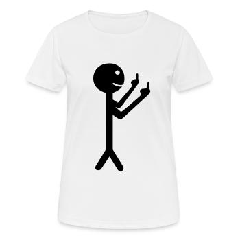Mittelfinger Stinkefinger Strichmännchen - Frauen T-Shirt atmungsaktiv - Weiß - Vorne - AI Model Female 172 dark (172cm)