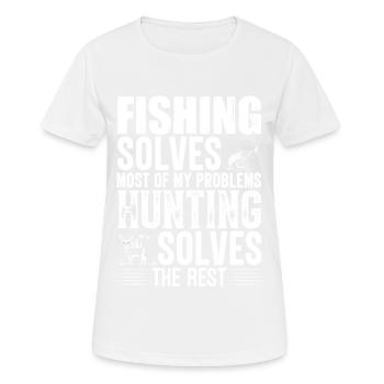 Fischen Jagd - Frauen T-Shirt atmungsaktiv - Weiß - Vorne - AI Model Female 172 dark (172cm)