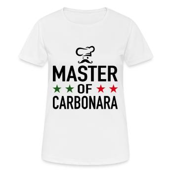 Spaghetti Carbonara Chefkoch Master Of Carbonara - Frauen T-Shirt atmungsaktiv - Weiß - Vorne - AI Model Female 172 dark (172cm)