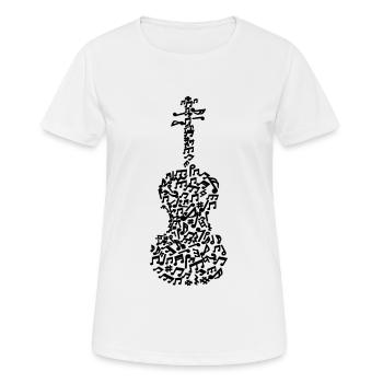 Violin Violin String Instrument Music Instrument - Women's Breathable T-Shirt - white - Front - AI Model Female 172 dark (172cm)