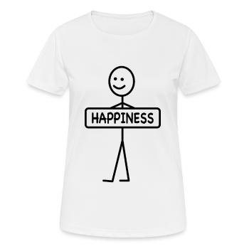 HAPPINESS Stick Man Happy Happiness Happiness Happiness - Women's Breathable T-Shirt - white - Front - AI Model Female 172 dark (172cm)