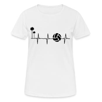 Beach Volleyball Herzschlag - Volleyball Heartbeat - Frauen T-Shirt atmungsaktiv - Weiß - Vorne - AI Model Female 172 dark (172cm)
