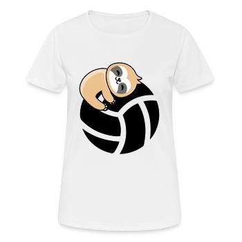 Beach Volleyball Faultier - Volleyballer Faultier - Frauen T-Shirt atmungsaktiv - Weiß - Vorne - AI Model Female 172 dark (172cm)