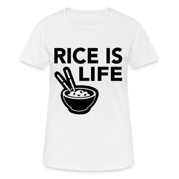 Rice Is Life - Women's Breathable T-Shirt - white - Front - AI Model Female 172 dark (172cm)