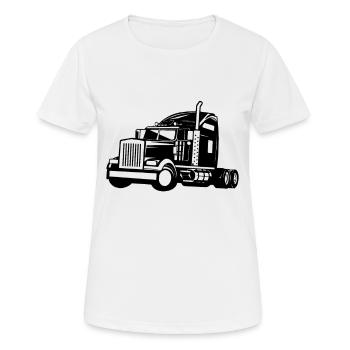 Camion camion camion routier - T-shirt respirant Femme - blanc - Devant - AI Model Female 172 dark (172cm)
