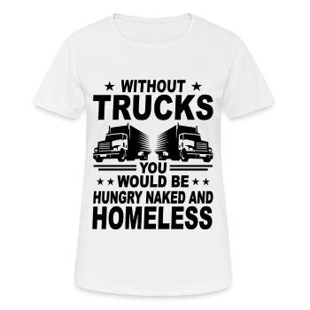 Truck Truck Drivers Trucks Trucks Truck Drivers - Women's Breathable T-Shirt - white - Front - AI Model Female 172 dark (172cm)