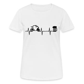 Moto moto de course Pouls de bière Chope De la bière Dirtbike - T-shirt respirant Femme - blanc - Devant - AI Model Female 172 dark (172cm)