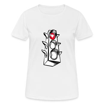 Heart red traffic light - Women's Breathable T-Shirt - white - Front - AI Model Female 172 dark (172cm)